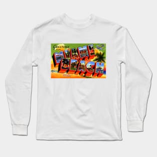 Greetings from Miami Beach Florida - Vintage Large Letter Postcard Long Sleeve T-Shirt